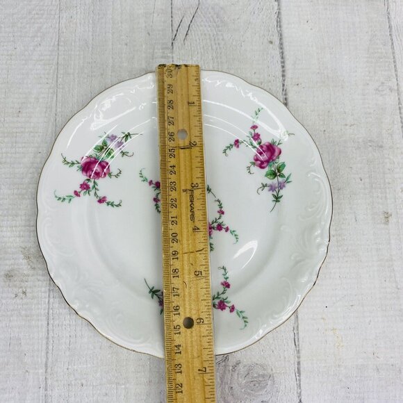 Royal Kent POLAND RKT3 Bavarian Rose Gold Trim Scallop China Salad Plates Set 4 - Picture 10 of 15